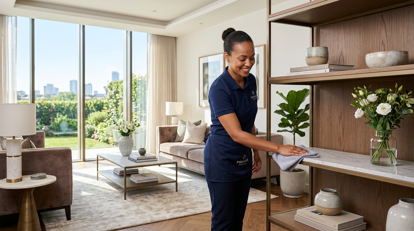 Professional Cleaner Smiling